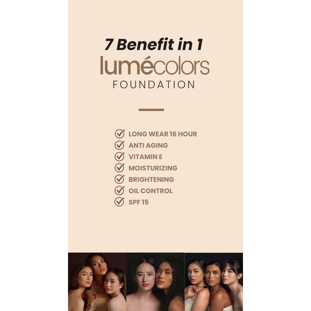 Foundation Selebgram Tahan 16 Jam Full Coverage Lumecolors BPOM Halal Anti Aging