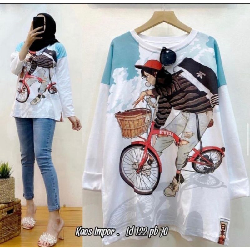 ATASAN KAOS IMPORT VESPA OVERSIZE JUMBO