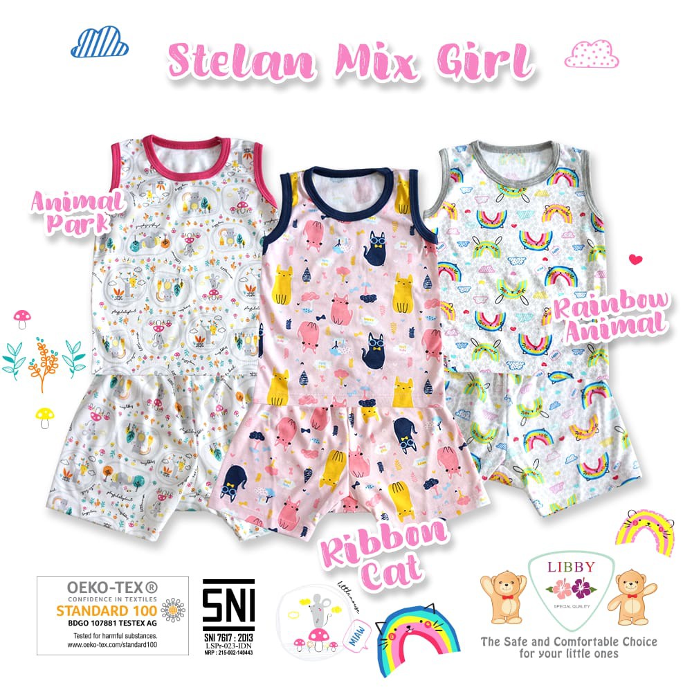 Libby setelan singlet (3 set) SML