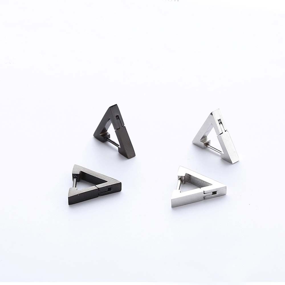 Needway  Women Hoop Earrings Punk Triangle Stud Earring Rock Fashion Men Geometric Polygon Square Jewelry/Multicolor