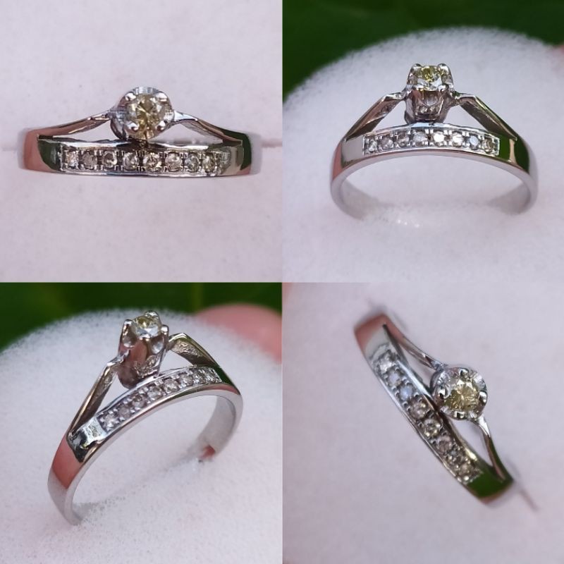 Berlian Eropa Ring perak cantik mewah