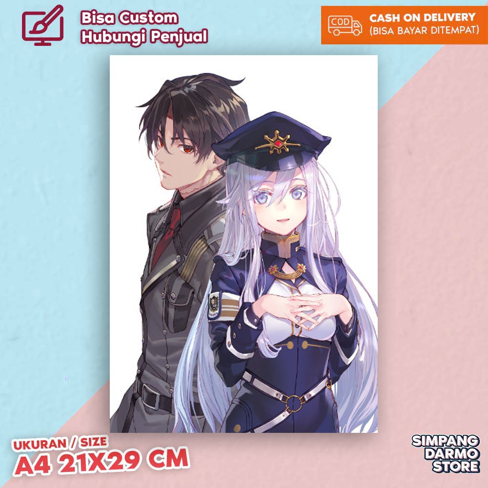 Poster 86 EIGHTY-SIX Shin Undertaker Lena Vladilena Milizé Ukuran A4 21x29 cm Hiasan Dinding Wibu