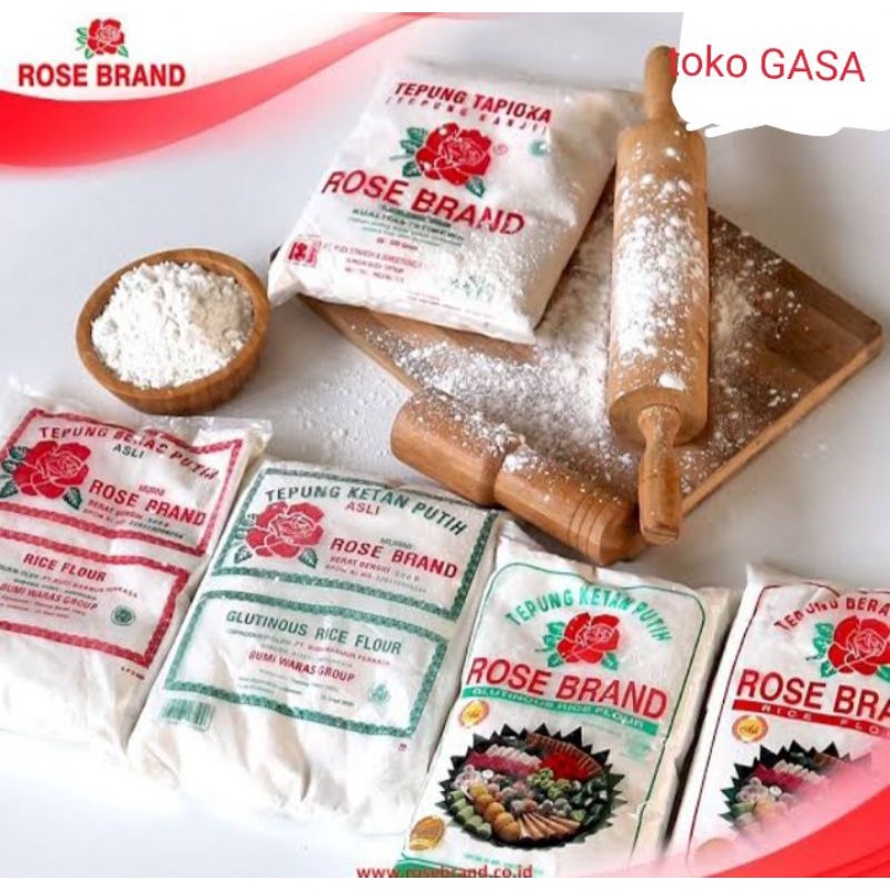 

tepung tapioka rose brand/tepung beras rose brand/tepung ketan rose brand / gula halus kemasan 500gr