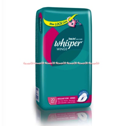 Whisper 20pads Whisper Wings Super Value Pack Pembalut Wanita Wisper Sayap Wing Blue Lock Care Sanitary Napkins 20 pcs