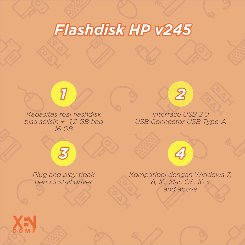 Flashdisk HP v245 16GB USB 2.0 Original