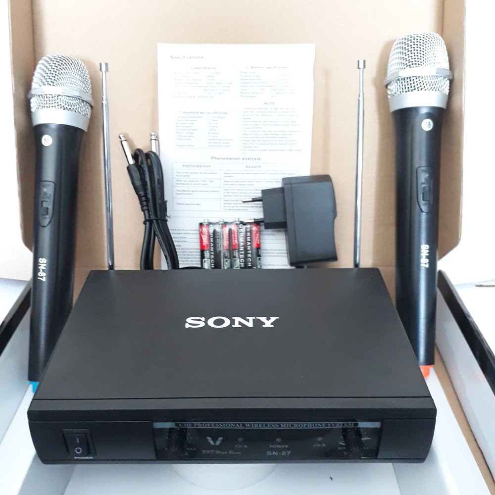 Sony SN-87 Microphone Wireless Double Mic Karaoke UHF