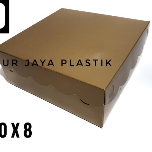 ♢ [ PREMIUM 20 GOLD - ISI 10 PC ] DUS BOX NASI POLOS TEBAL EMAS 20X20 ➷