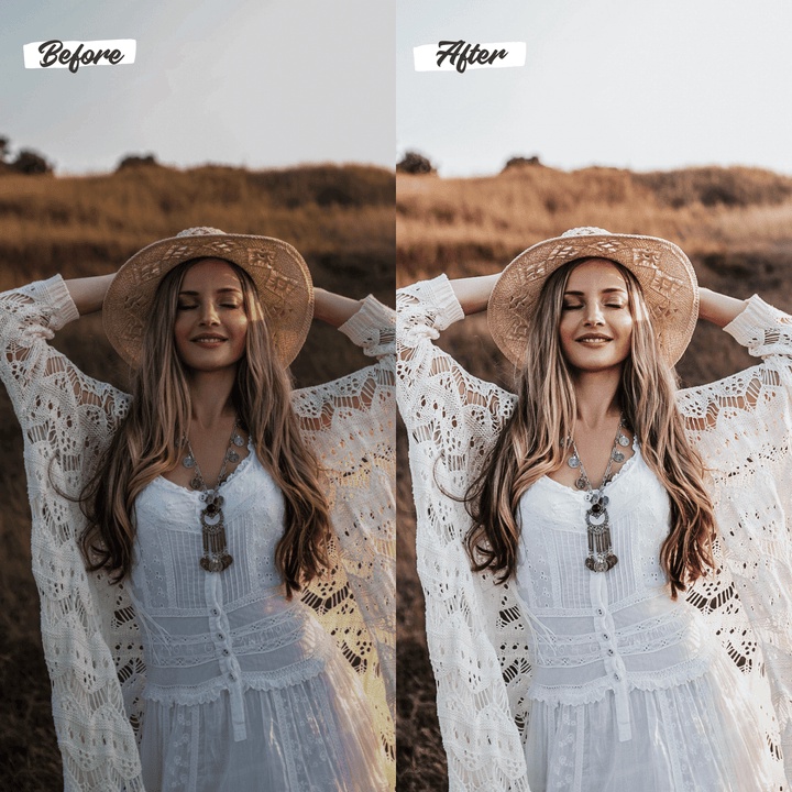 15Lightroom Preset Boho Cream Aesthetic (15 Preset) Mobile and Dekstop