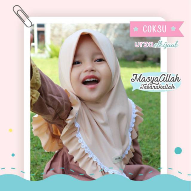 Jilbab Anak Lucu Urza Elhijab bahan Zoya kualitas Premium