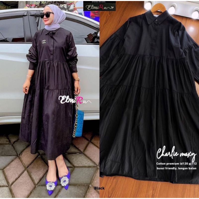 CHARLIE MAXY BY ELMIRA (DRESS MUSLIMAH) dress maxi katun premium