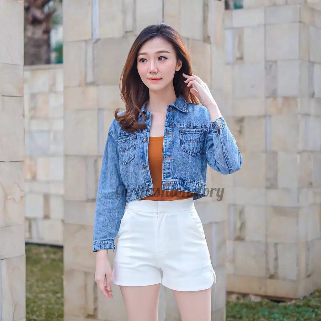 BELLA Vintage Jeans Jaket Crop Ban