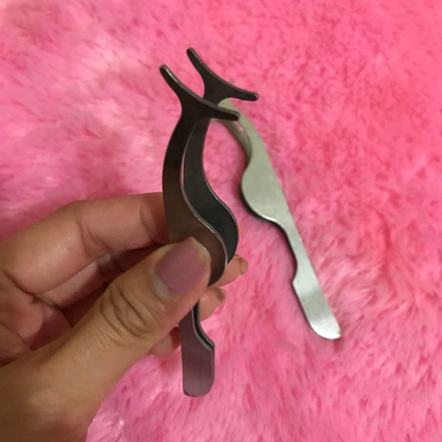 Pinset Multifungsi Bahan Stainless Steel untuk Memasang Bulu Mata Palsu / False Eyelashes Tweezers