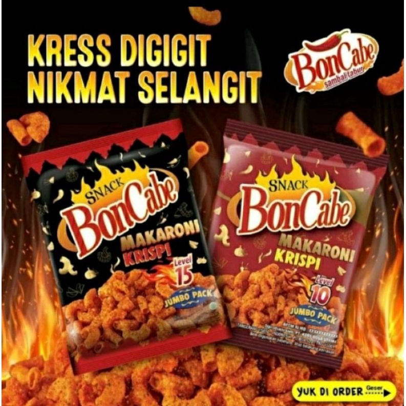 

snack bon cabe makaroni krispi,1 renteng isi 10 pcs