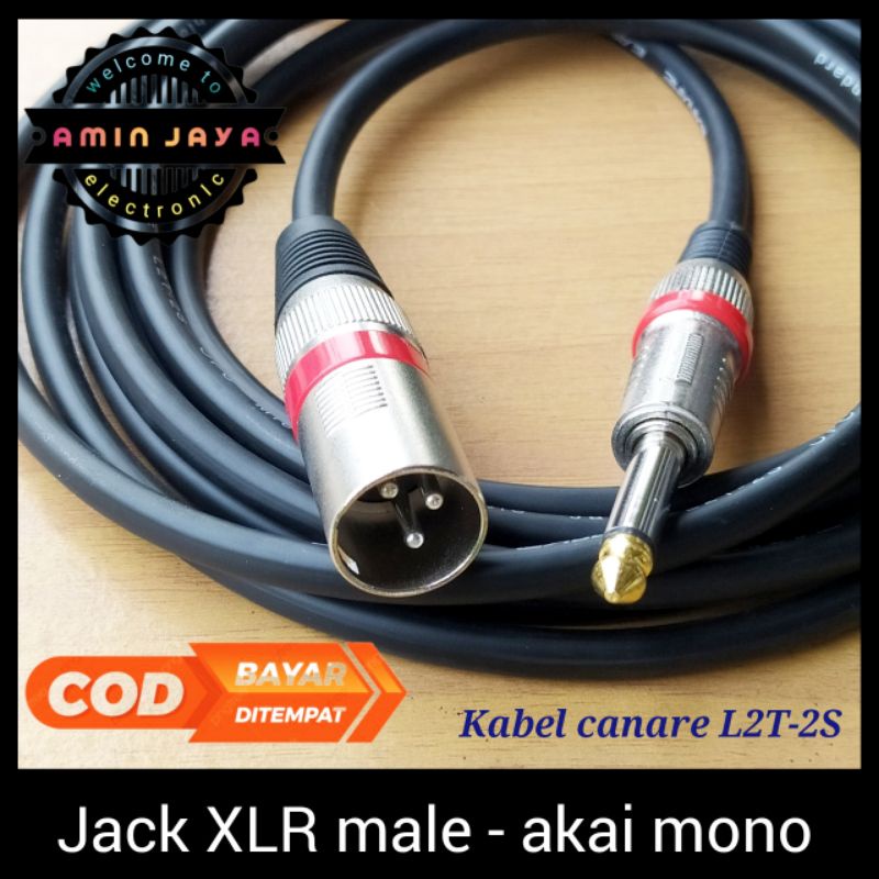 Kabel jack gitar to mixer jack XLR male to akai mono