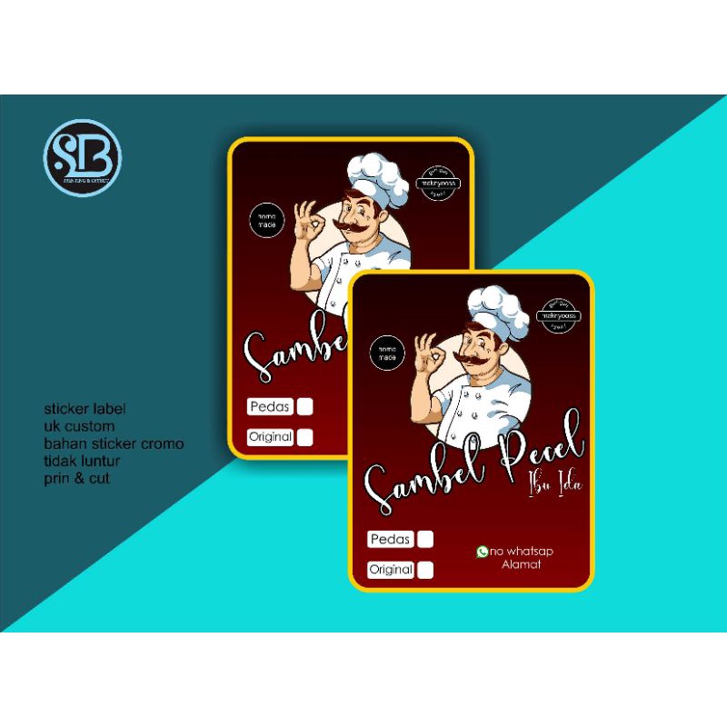 

sticker label produk ,sticker tempelan box nasi syukuran murah Rp.130