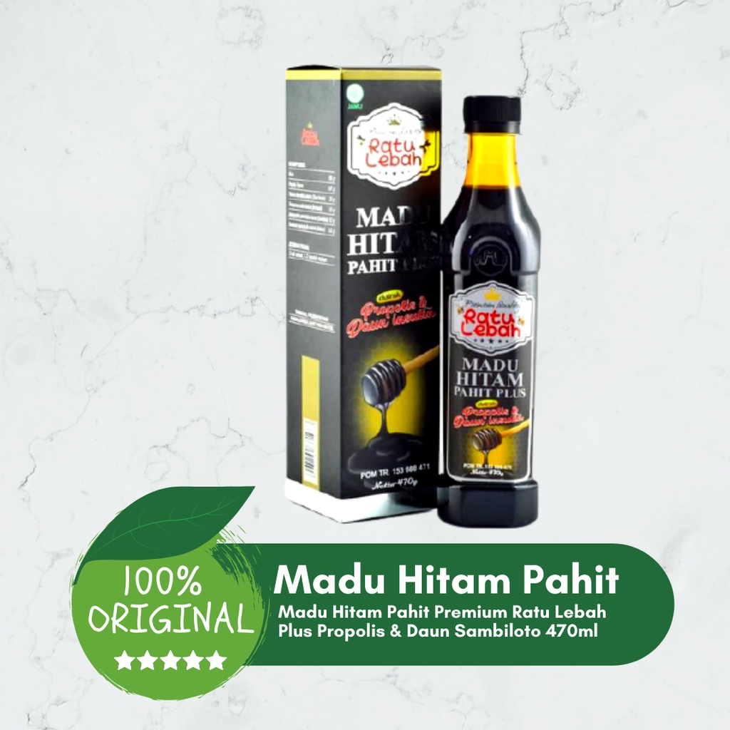 

Madu Hitam Pahit Plus Propolis Daun Insulin Ratu Lebah 470gr