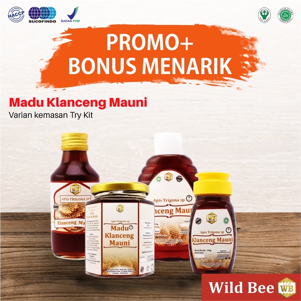 

Madu Klanceng Mauni / Lebah Apis Trigona - Garansi Murni & Asli 100%-Wild Bee-kemasan try kit