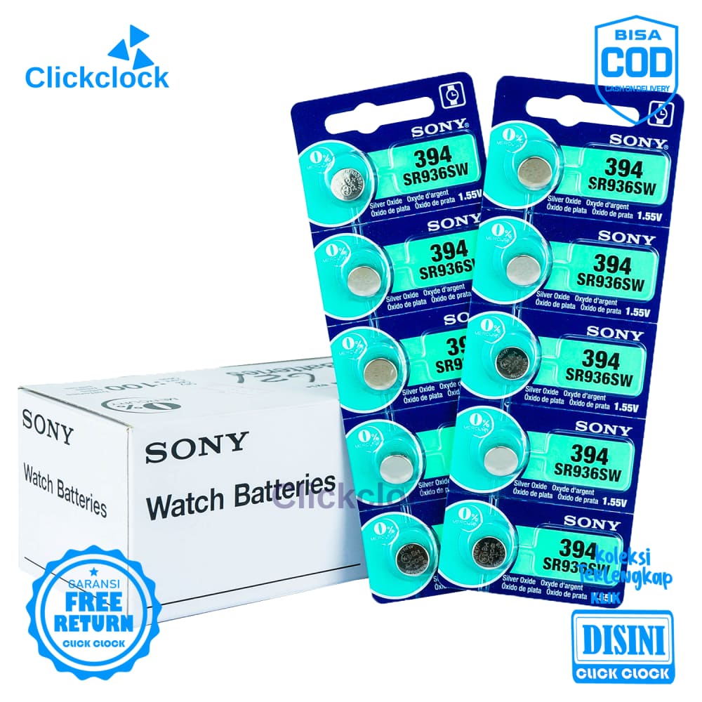 Batu Baterai Jam Sony 394 936 Battery Silver Original Original