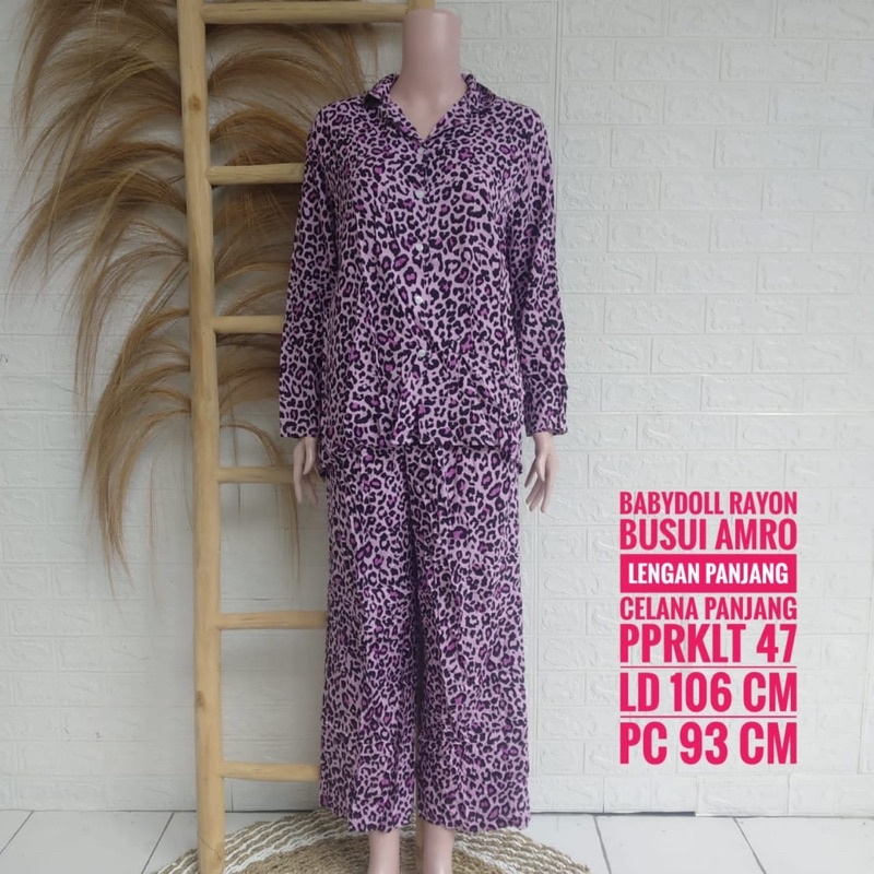 *Setelan Rayon AMRO Lengan Panjang Celana Kulot Panjang (PPRKLT)