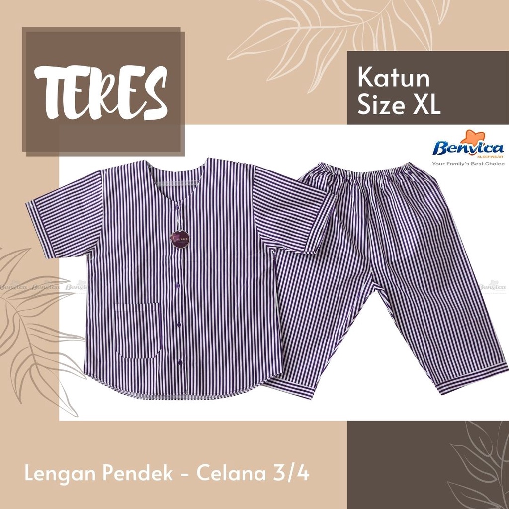 BAJU TIDUR CELANA 3/4 XL KATUN TERES AL