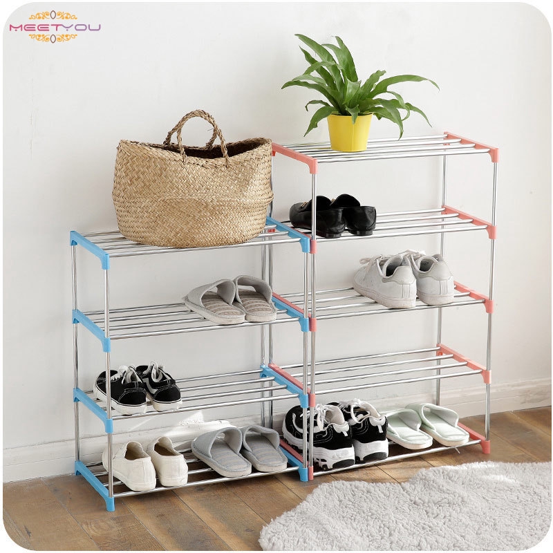 3 4 Tiers Stackable Shoe Rack Space Saving Cabinet Storage Organizer Entryway Shelf Shopee Indonesia