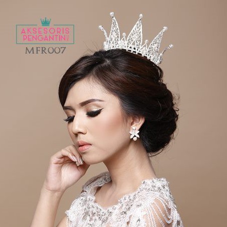 [BISA COD] AKSESORIS PENGANTIN ROYAL QUEEN CROWN WEDDING PREMIUM MFR007