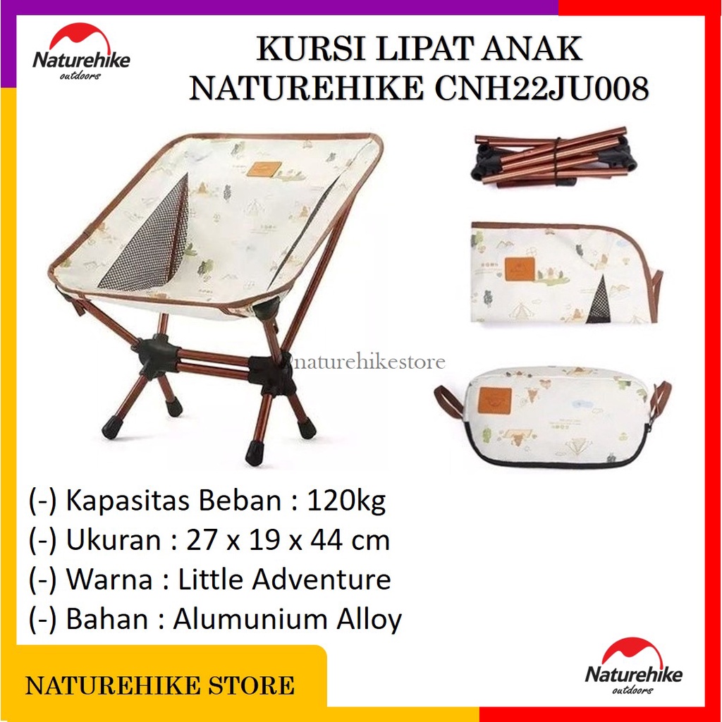 Kursi Lipat Anak Naturehike CNH22JU008 Tipe 38 Folding Chair Mini Kids Alumunium Camping Outdoor Hik
