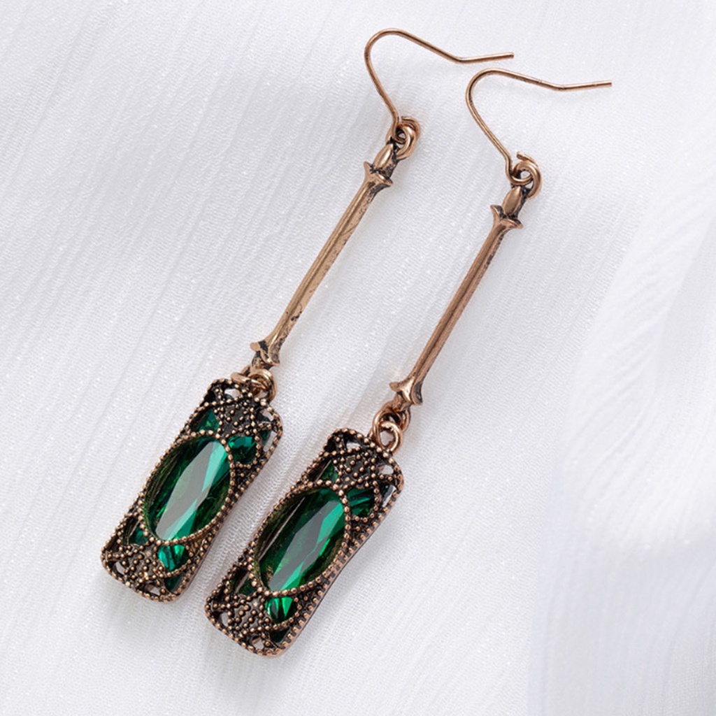 Hu Hu Hu Hu Hu Alat Bantu Pasang Kacamata♡ 1 Pasang Anting Tusuk Gantung Panjang Wanita Hias Cubic Zirconia Berkilau Untuk Pesta / Hadiah