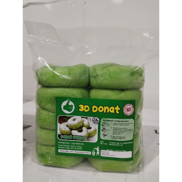 

DONAT PANDAN 3D ISI 10 PCS | DONUT SIAP GORENG