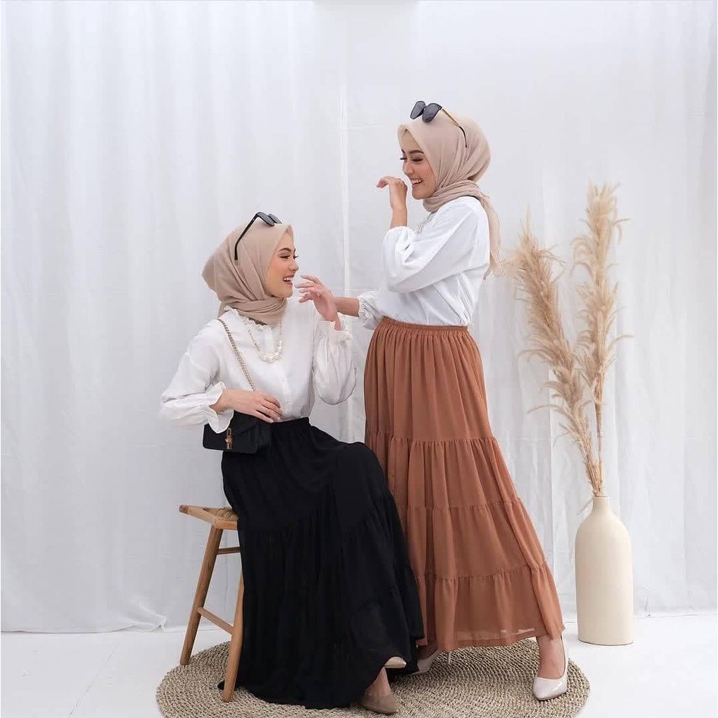 ROK CERUTY PREMIUM / ROK SUSUN REMPEL CERUTY /  ROK PANJANG WANITA MUSLIM