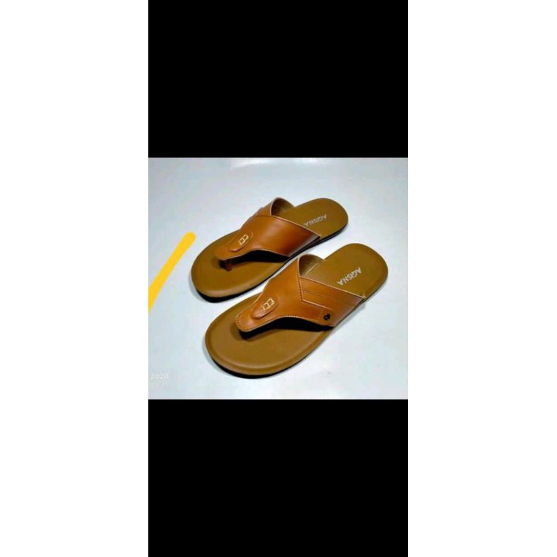 sandal pria capit model terkini bahan kukit sapi asli