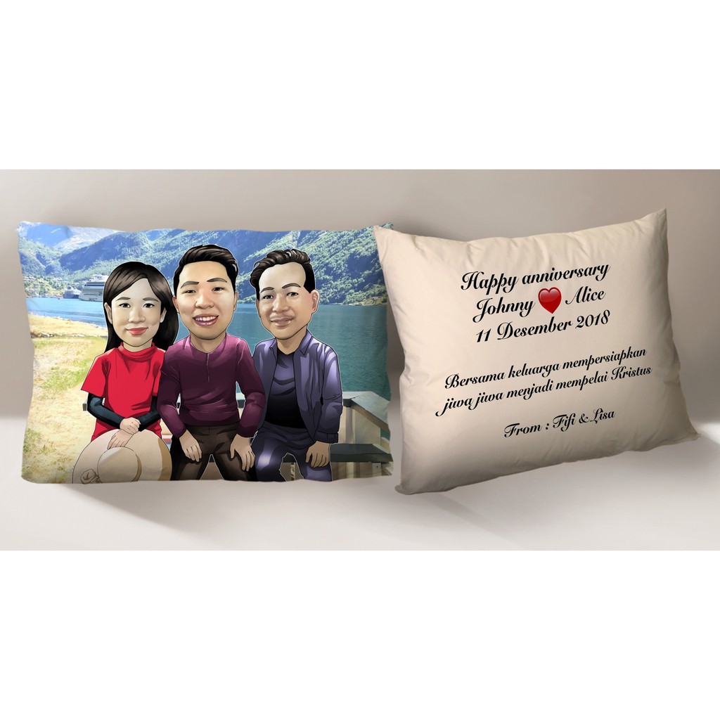 Batal Design Karikatur Tema Family Keluarga Custom Bantal Hadiah Karikatur Bikin Karikatur Wajah