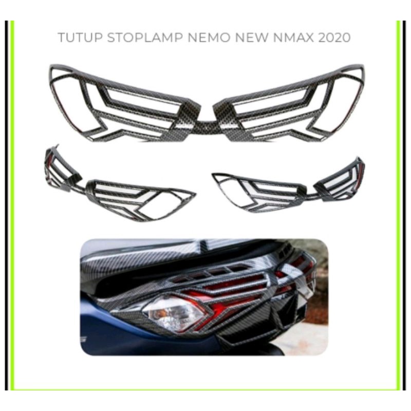 [ GMA NEMO ] TUTUP LAMPU STOP / LIST LAMPU STOP / COVER MIKA LAMPU STOP NMAX 2020 CARBON hk99
