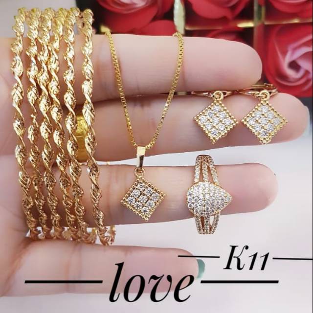 Xuping set perhiasan lapis emas 24k 1012