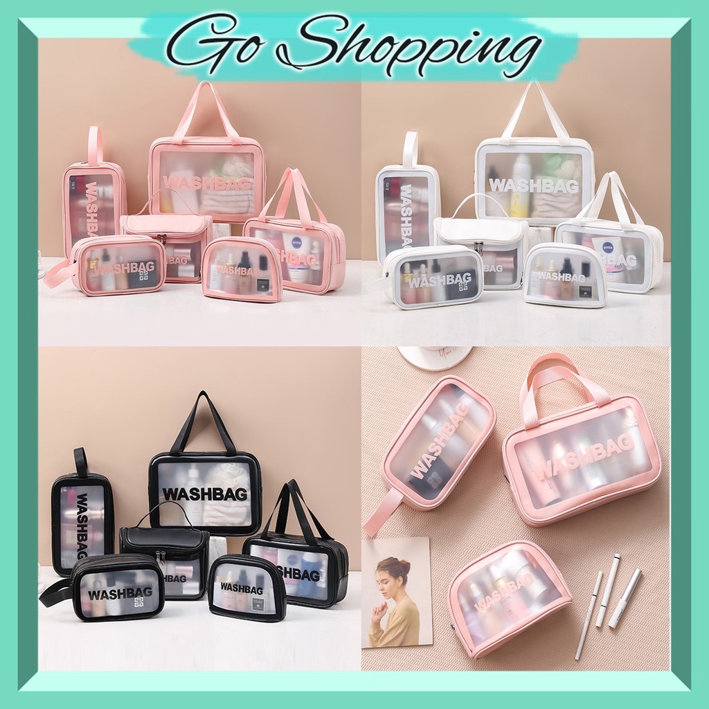 GO! WK664 Tas Kosmetik Transparant washbag Pouch Travel Make Up Bag Organizer Waterproof cosmetik