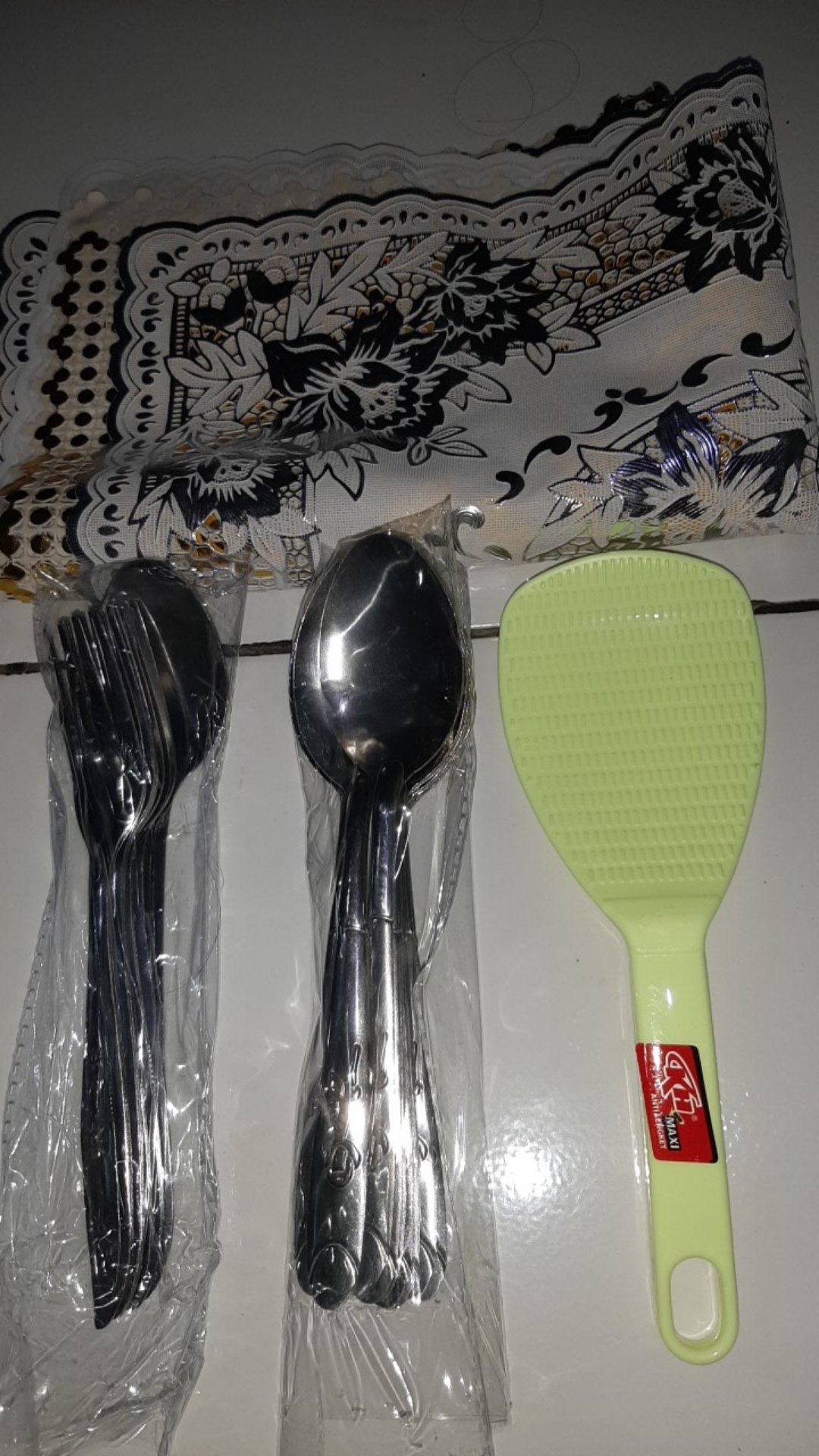 12pcs Sendok Makan Stainless Motif Bunga Mawar