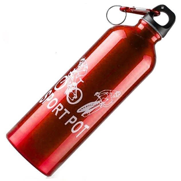 TDP TaffSport Botol Minum Olahraga Aluminium 750ml Dengan Karabiner H2GO Red Grab Medan