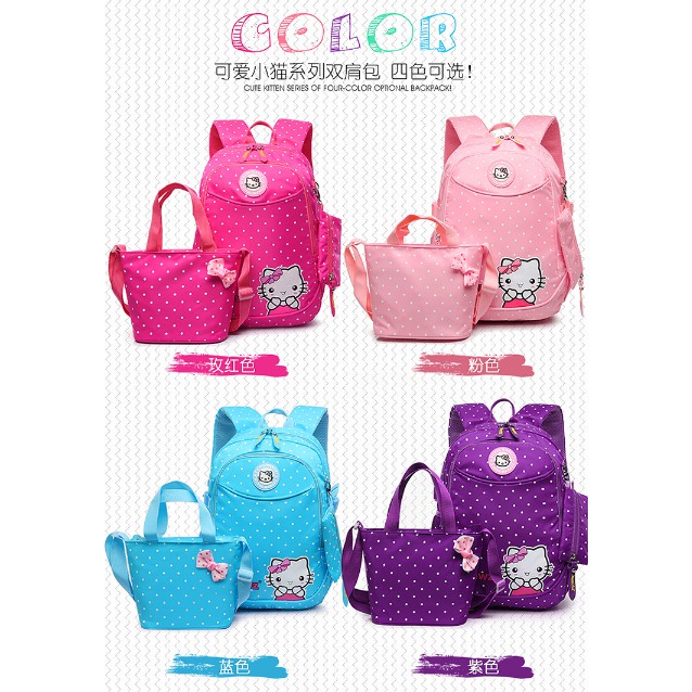 TAS RANSEL BACKPACK ANAK HELLO KITTY 3IN1