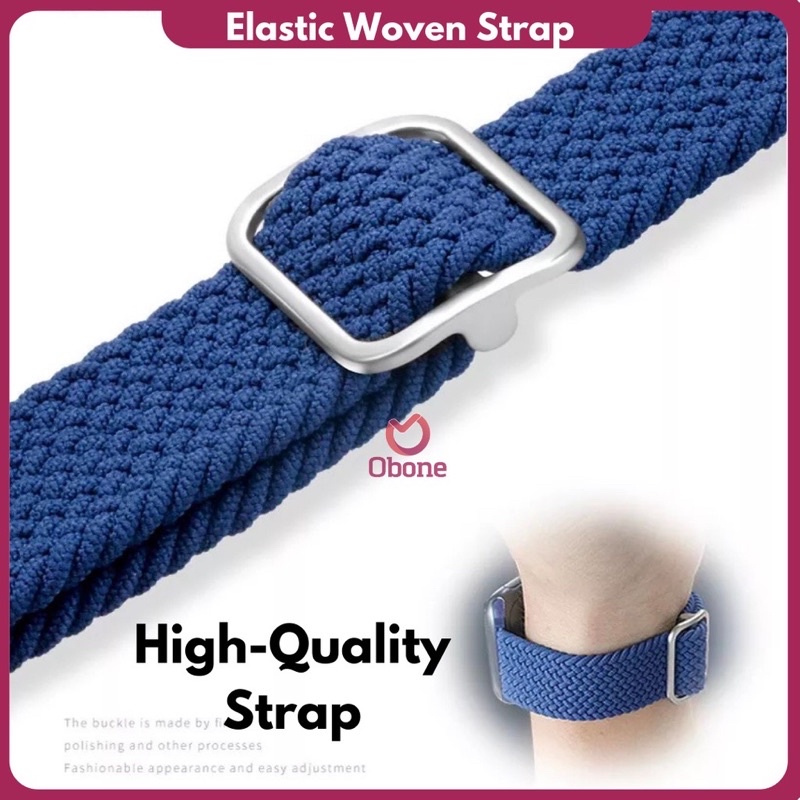 JKT strap untuk watch series 1 2 3 4 5 6 7 8 T500 T55 HW22 W26 IWO iwatch 38mm 40mm 41mm 42mm 44mm 45mm Nylon Adjustable Elastic Belt Bracelet Metal Buckle Braided