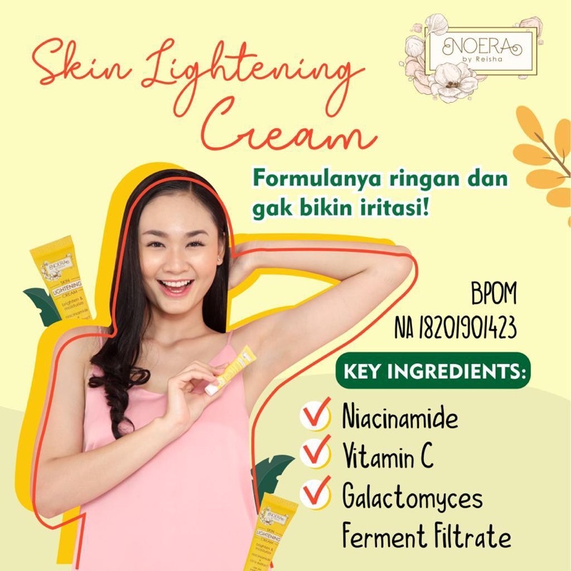 Noera Skin Lightening Cream Armpit Krim Mencerahkan Lipatan Tubuh (BPOM)