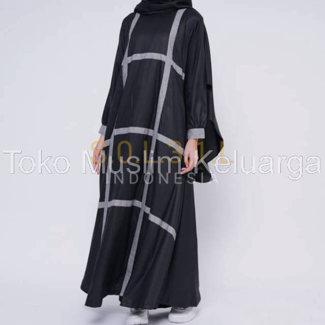 Toko Muslim Keluarga - Gamis syari set Hilya Set (hitam) by soleil indonesia