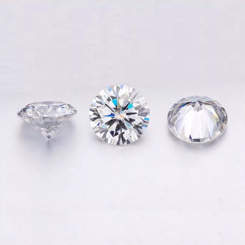 A5 Quality 3.0 - 4 MM (3pcs) Berlian Cubic Zirconia Round White Putih - Heart Arrow Cut Ori