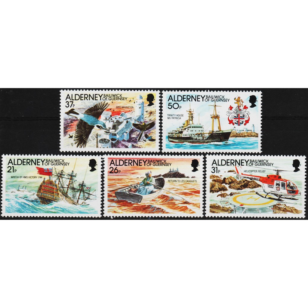 

Perangko Filateli A5-77 Alderney MNH 5v 30.04.1991 casquet lighthouse