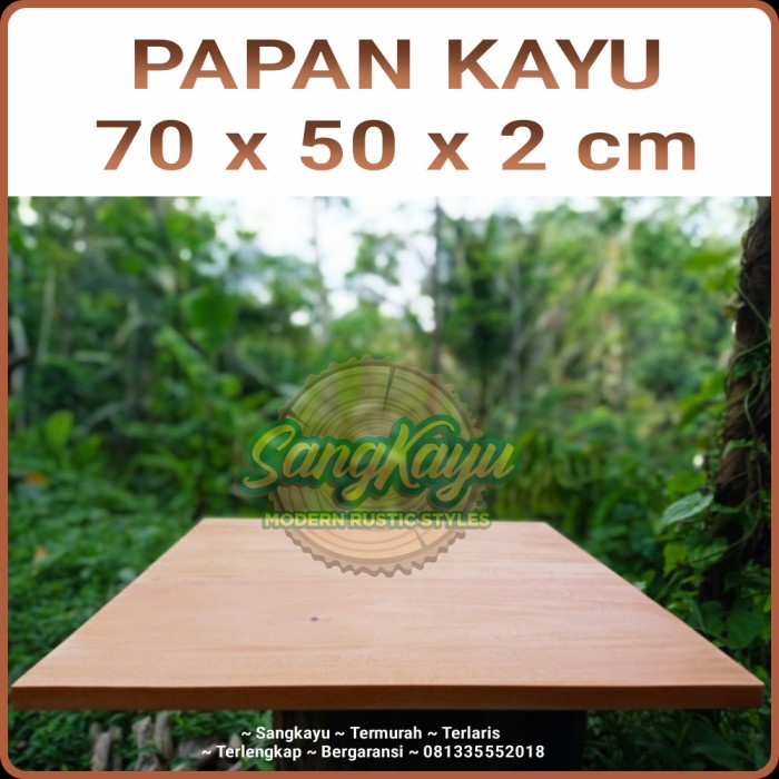 Kayu Papan kayu 70x50 cm Wooden board bahan meja kayu ambalan - AMPLAS HALUS