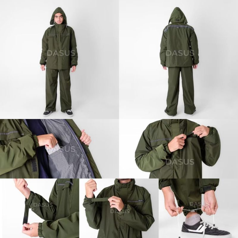 DASUS Jas Hujan Dasus Pria Import/Raincoat Dasus Import Pria Hijau