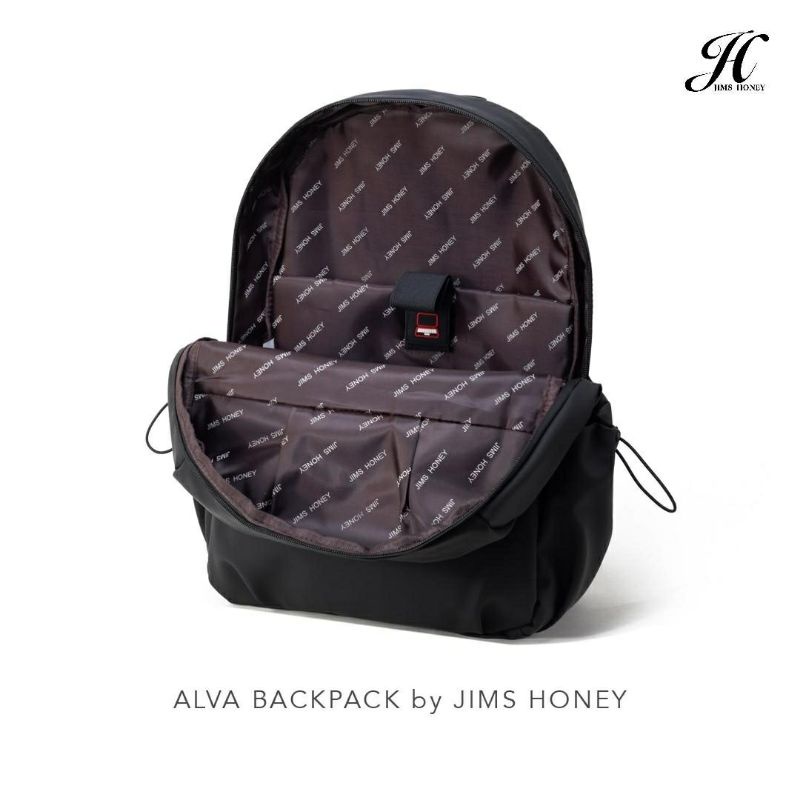 Alva Backpack Jimshoney Original Tas ransel pria wanita tas sekolah kerja anti air muat laptop cod-3