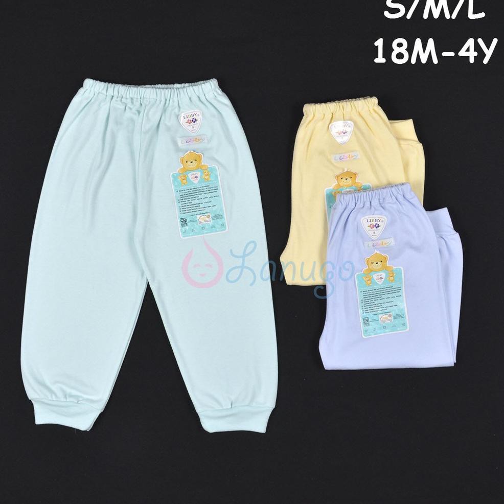 kZ5> LIBBY 3 Pcs Celana Panjang Rib Anak Warna S,M,L (18M-2Y, 2-3Y, 3-4Y)| Perlengkapan Bayi / Baju
