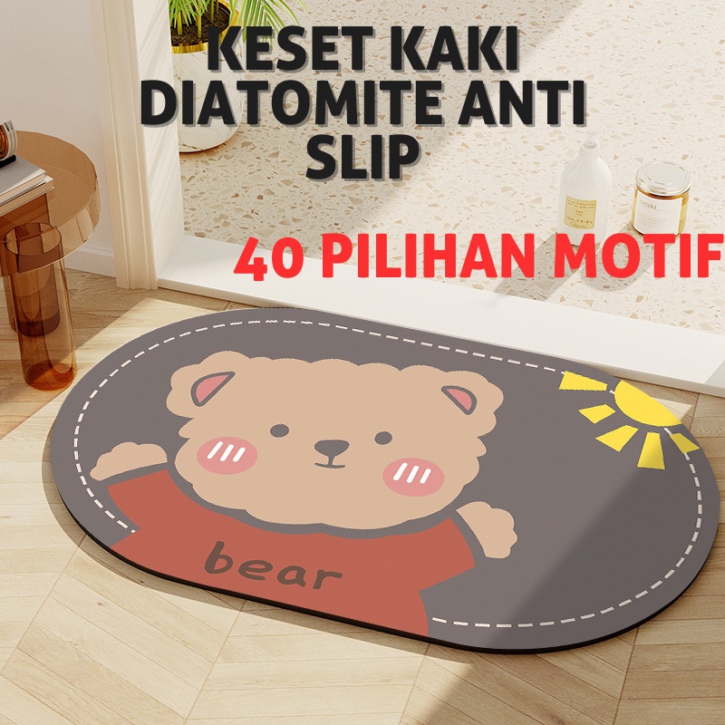 KD82 Keset Kaki Kamar Mandi Keset Diatomite Keset Lantai Anti Slip Serap Air Keset Kamar Tidur Keset Kaki Anti Bau Keset Anti Bakteri