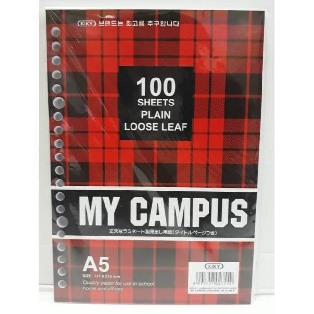 

ISI BINDER A5 LOOSE LEAF KIKY A5 26 LUBANG ISI 100 - TIDAK BERGARIS