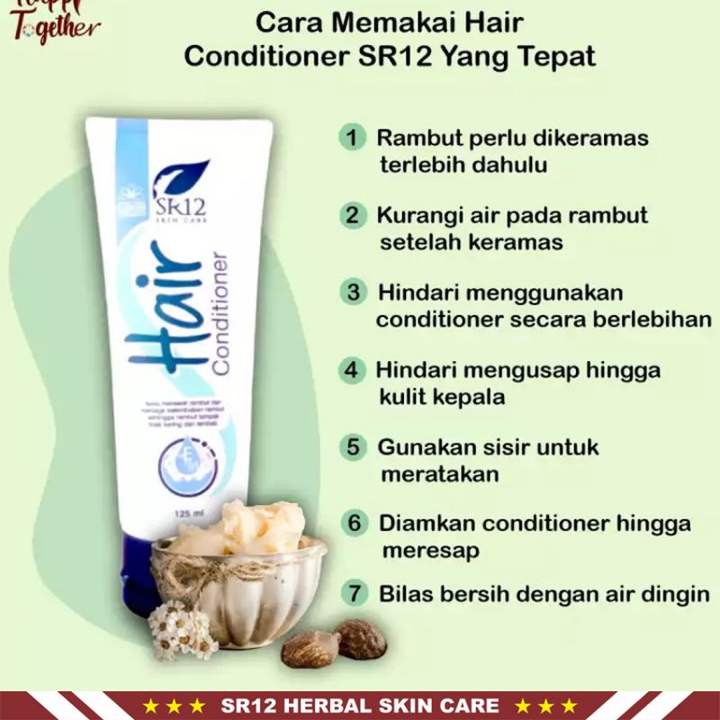 Hair Conditioner SR12 | Kondisioner Rambut dan Kulit Kepala | Perawatan Rambut | Shampoo &amp; Conditioner | Pengharum Rambut | Nutrisi Rambut | Pelembab Rambut | Penyegar Kulit Kepala | SR12 Herbal Skincare